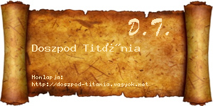 Doszpod Titánia névjegykártya